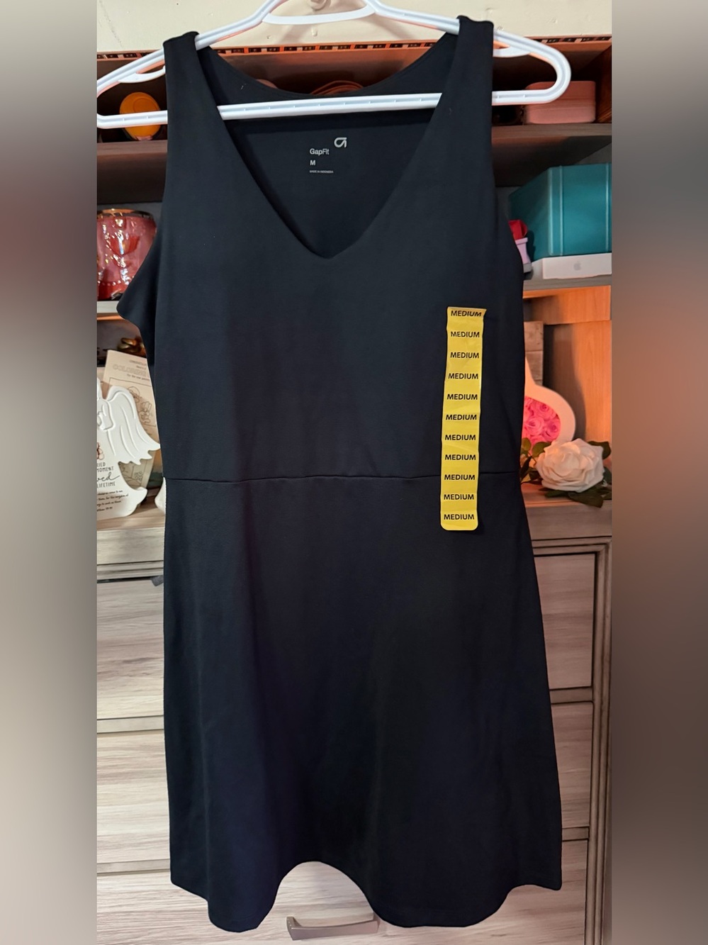 GAPFit Black V-Neck Midi Dress- Medium